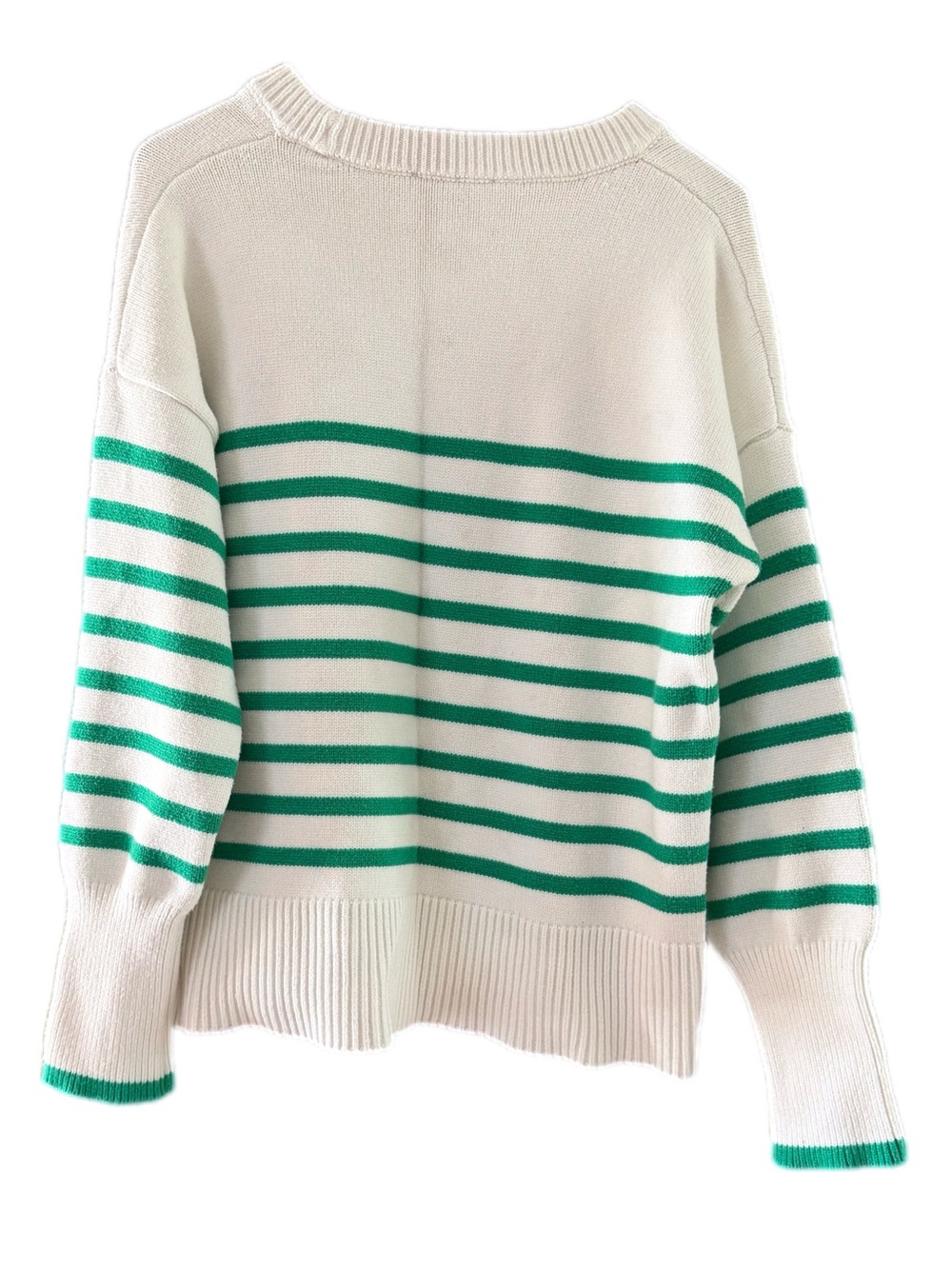 Philosophy Striped Green and ivory Women's Sweater large *READ - Picture 3 of 11